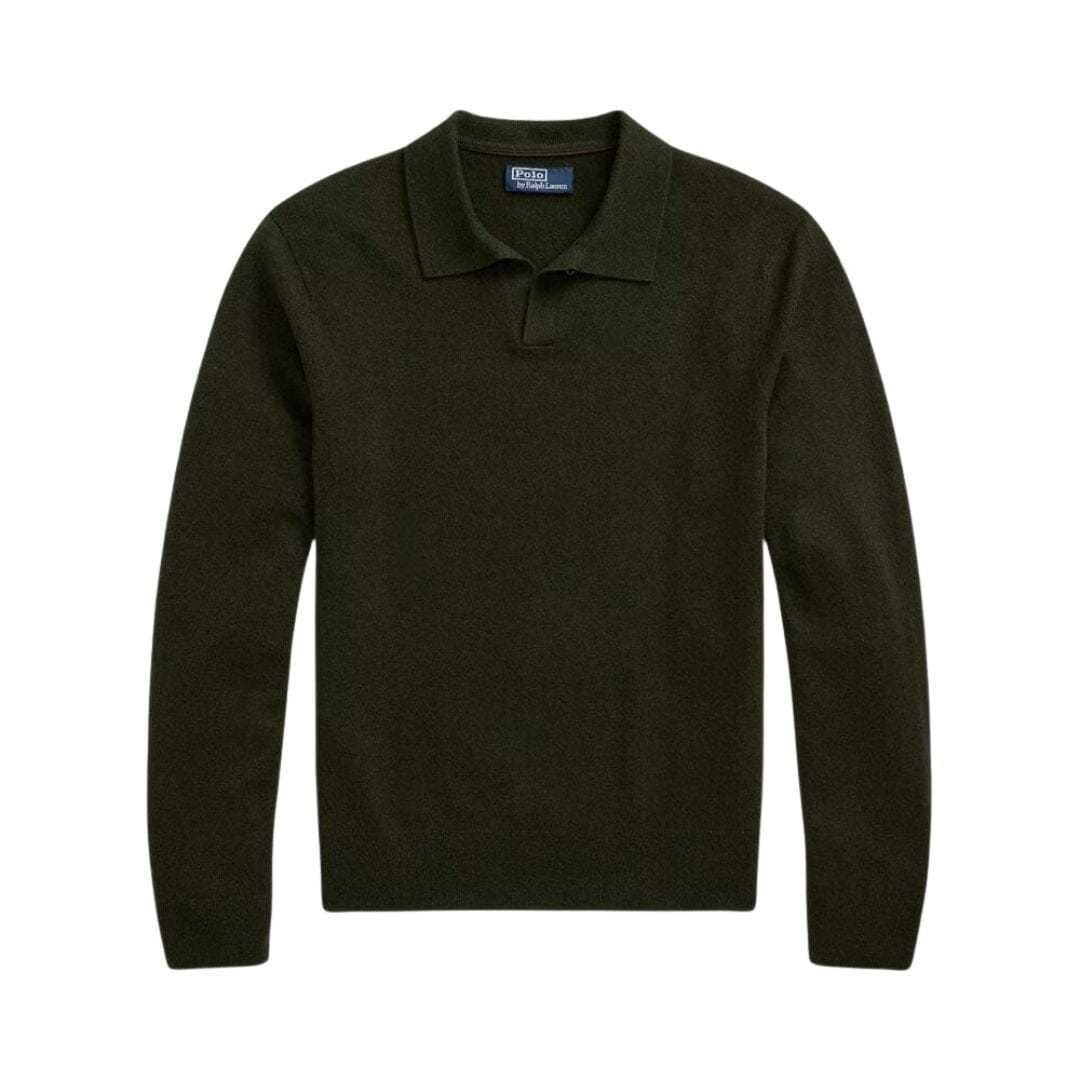 Wool Johnny-Collar Sweater Ralph Lauren Elorien Leaf Green S