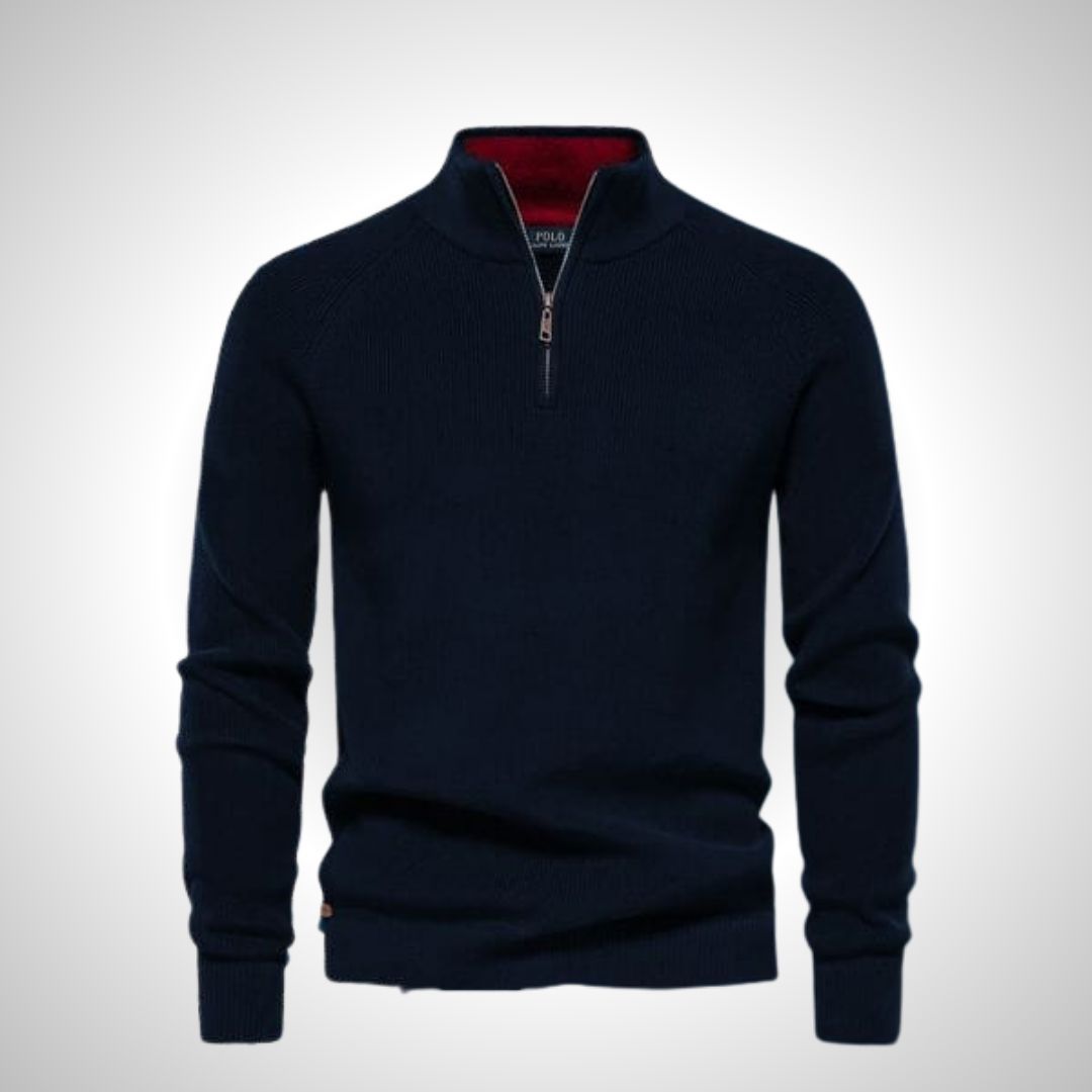 Pull Col Zippé (DÉSTOCKAGE) Ralph Lauren Elorien Bleu S 