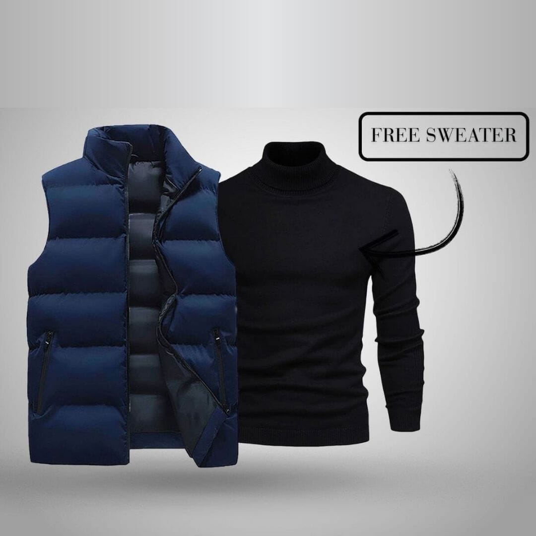 Vest + Exclusive Free Sweater (CLEARANCE) Ralph Lauren Elorien Blue Black M
