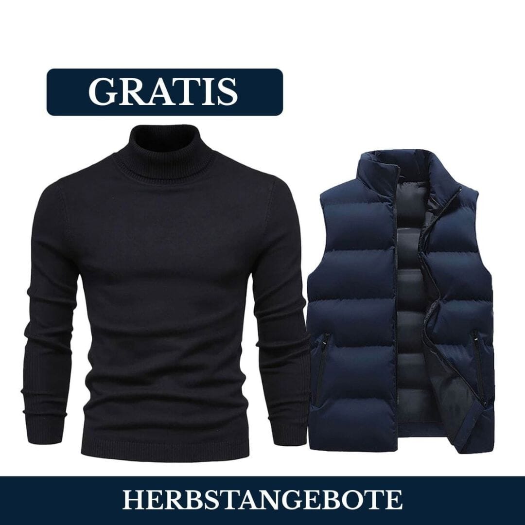 Weste + Gratis-Pullover (LAGERRÄUMUNG) Ralph Lauren Elorien Blau Schwarz M