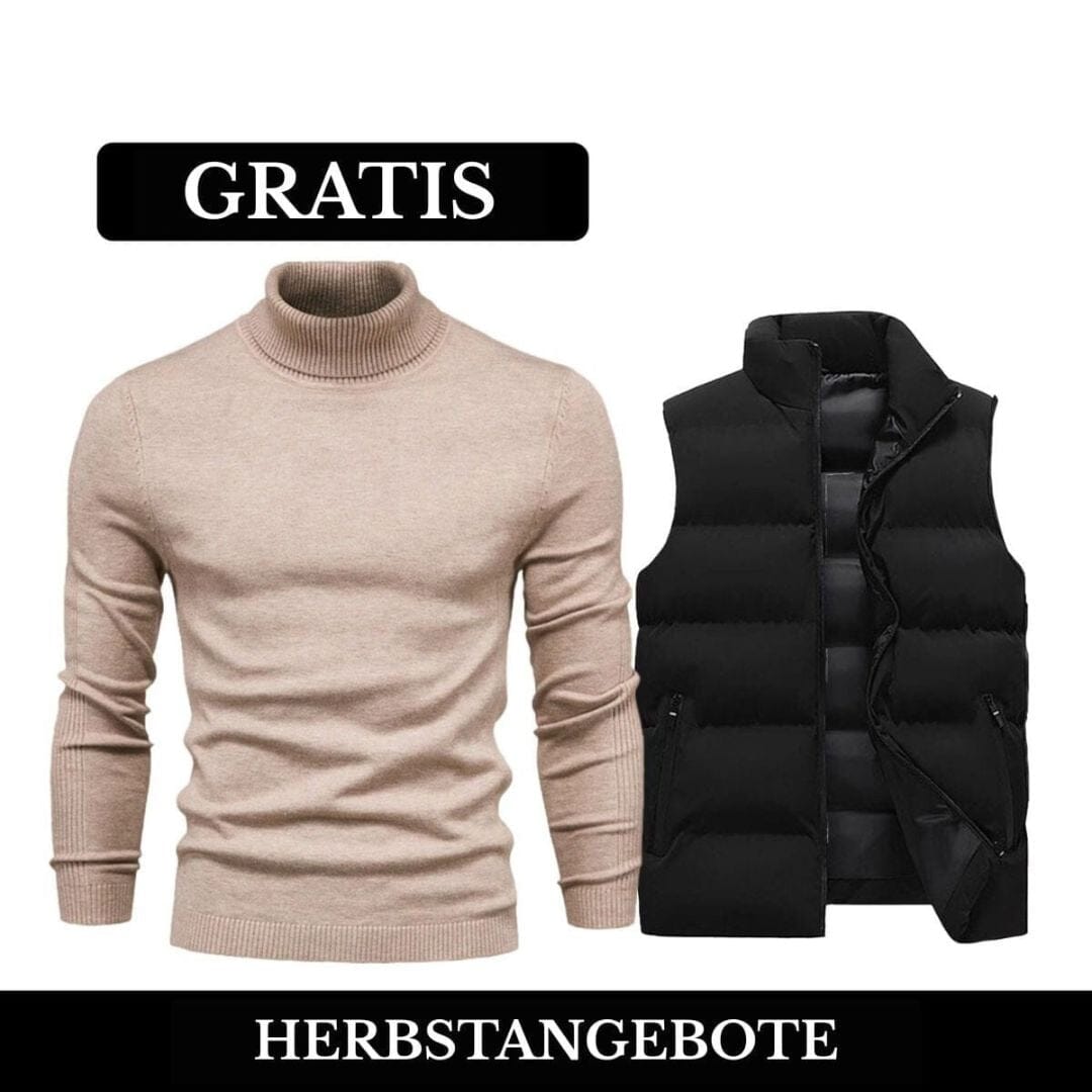 Weste + Gratis-Pullover (LAGERRÄUMUNG) Ralph Lauren Elorien NoirSchwarz Beige M