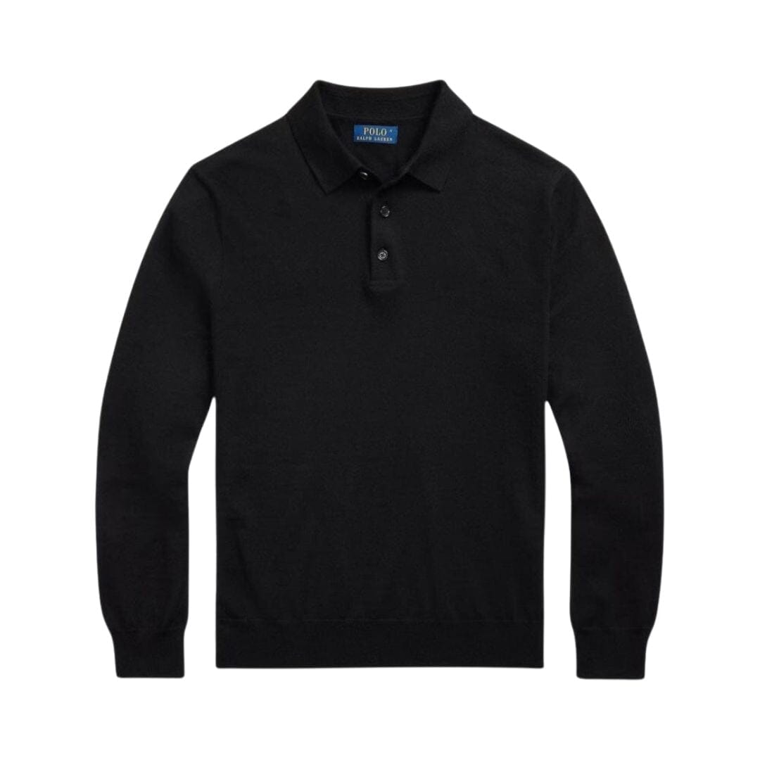 Wool Polo-Collar Jumper Ralph Lauren Elorien Black S 