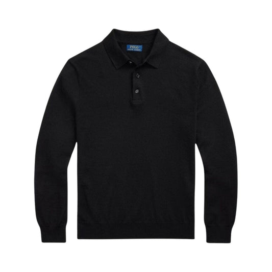 Wool Polo-Collar Jumper Ralph Lauren Elorien Black S 