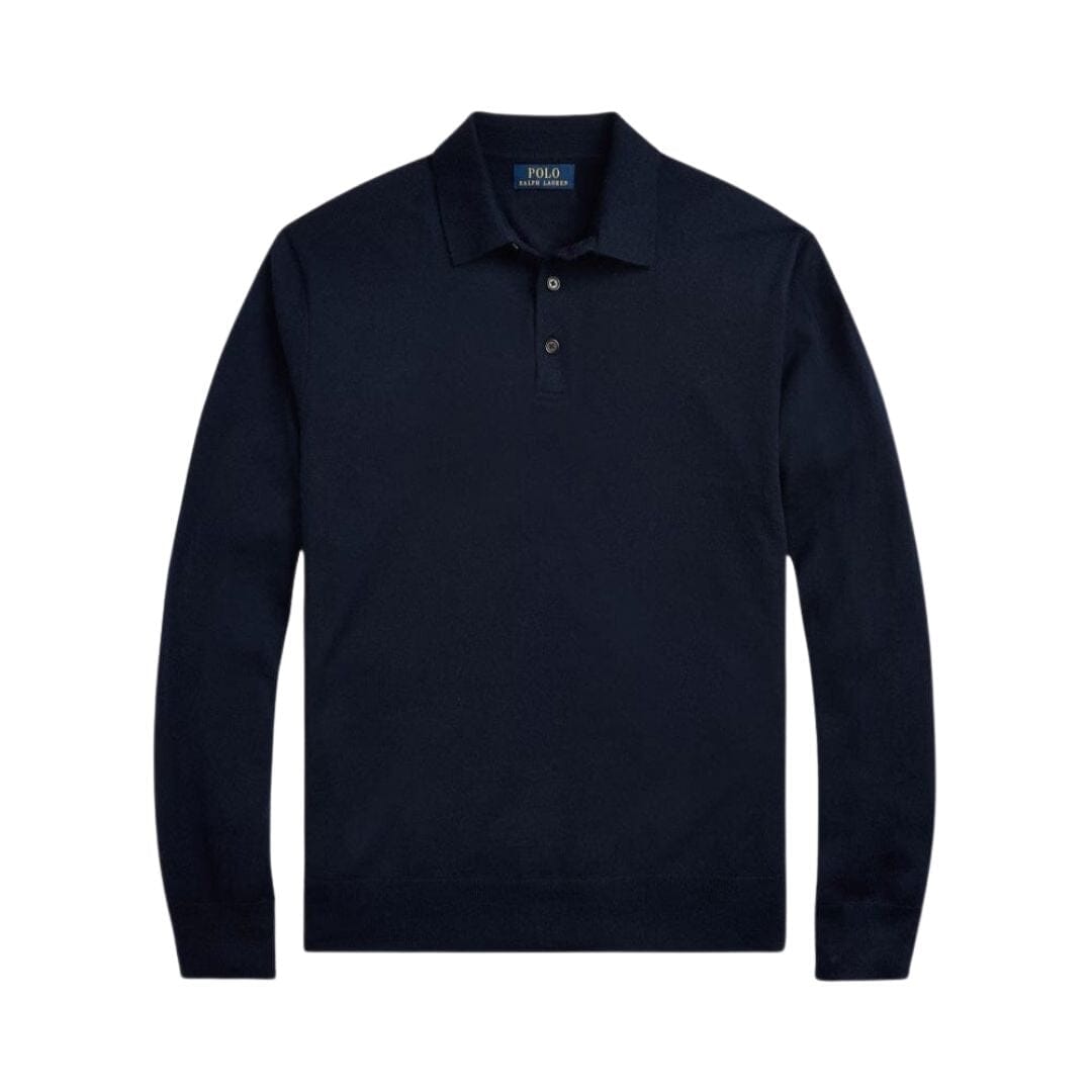 Wool Polo-Collar Jumper Ralph Lauren Elorien Blue Navy S 