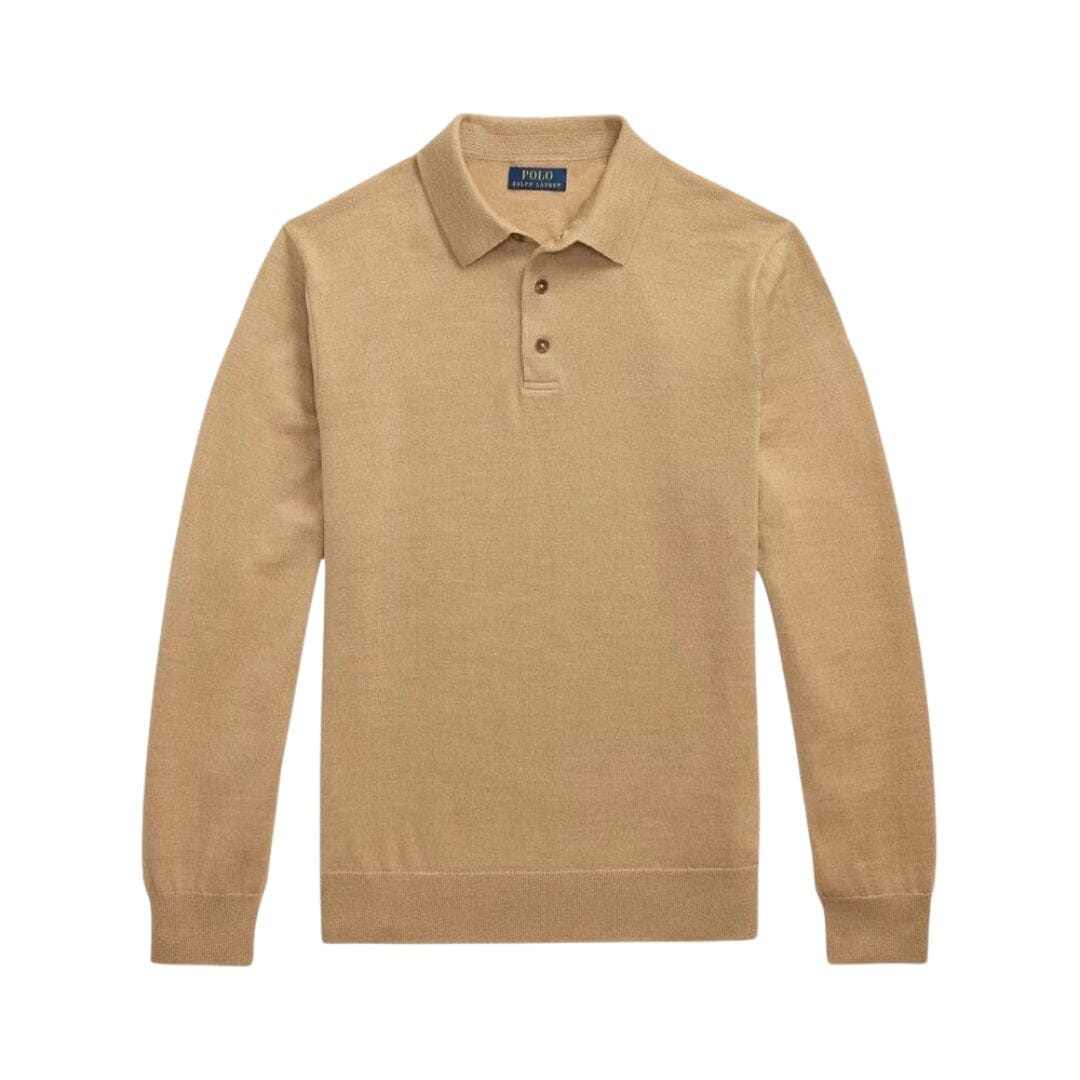 Wool Polo-Collar Jumper Ralph Lauren Elorien Camel S 
