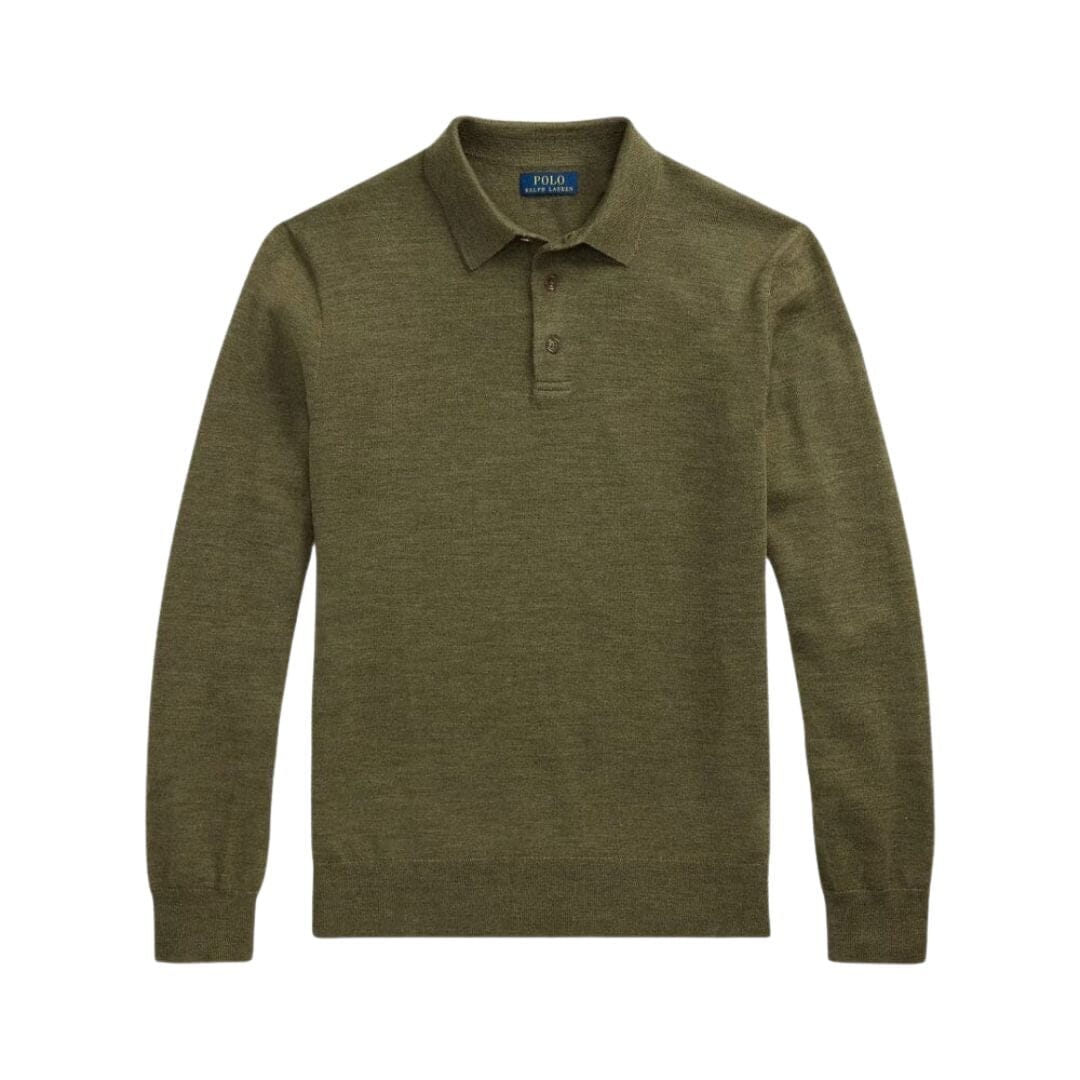 Wool Polo-Collar Jumper Ralph Lauren Elorien Olive S 